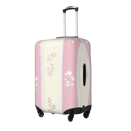 Striped Flower Elastic Travel Luggage Cover, Washable Spandex Suitcase Protector, Anti-Scratch Fits 18-32 Inch2
