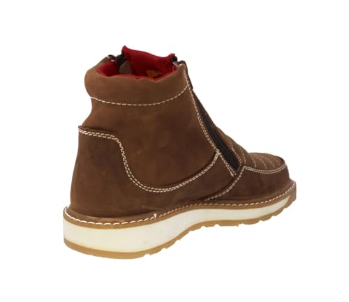 Mens T40W Light Brown Work Boots Real Leather Slip Resistant Soft Toe3