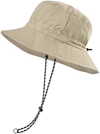 FEICUI Men Women Outdoor Bucket Hat Quick Dry Packable Boonie Hat UV Protection Sun Hat (Khaki)