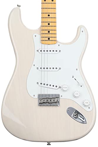 Fender Vintage Custom ’55 Hardtail Strat MN Aged White Blonde #R120941 – Guitare Électrique Personnalisée - Les Beatles, Paul McCartney, John Lennon, RIngo Starr, George Harrison Fender Vintage Custom '55 Hardtail Strat MN Aged White Blonde #R120941 - Guitare Électrique Personnalisée