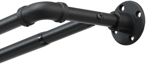 Industrial Double Curtain Rod for Windows 31 to 52 Inch, 1 Inch Heavy ...