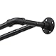 78-241cm Industrielle doppelte Vorhangstange für Fenster, 25mm Durchmesser Heavy Duty Wrap Around Dual Vorhangstange, verstellbare schwarze Fensterstangen Teleskop für Wohnzimmer, Glasschiebetür