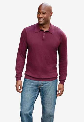 KingSize Men's Big & Tall Lightweight Polo Sweater3