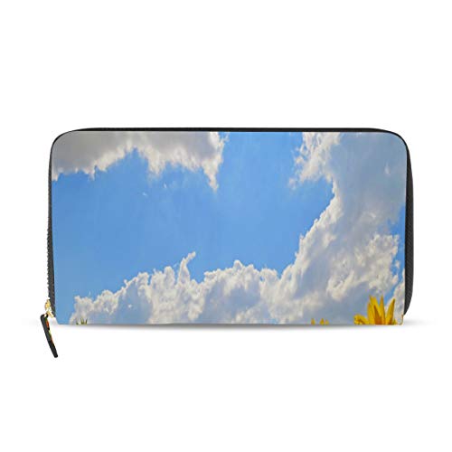 GIGIJY - Cartera de verano con diseño de girasoles para mujer, cartera larga con cremallera, multicolor, Talla única