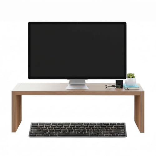 Image of FURNEASER Fluxi Wooden Monitor Stand Organizer Desktop Organizer Monitor Riser Laptop Stand, Desk Table Top Organiser ( Exotic teak )