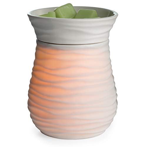 Candle Warmers ETC. Illumination Fragrance Warmer- Light-Up Warmer for Warming Scented Candle Wax Melts and Tarts or to Freshen Room, White Harmony