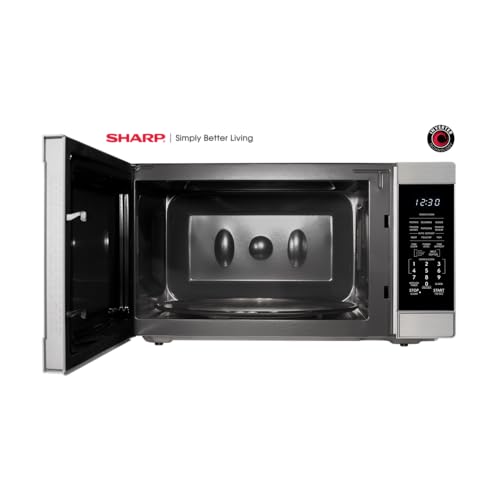 SHARP Countertop Microwave Oven with Removable 16.5" Carousel Turntable, 1200 Watt, 2.2 Cubic Feet, Stainless Steel