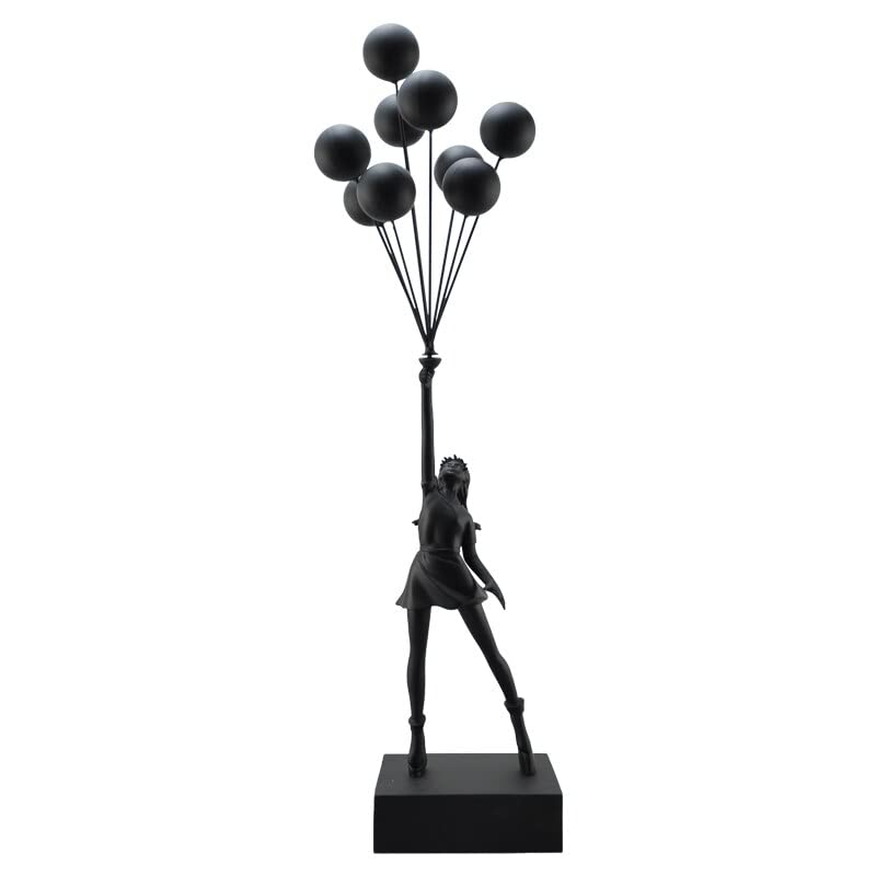 PIGPIGFLY Sculpture Figurine Banksy, Statue de Fille en Ballon, Décoration Salon Intérieur, Maison, Bureau, Bibliothèque, Étagère (Noir PIGPIGFLY Sculpture Figurine Banksy, Statue de Fille en Ballon, Décoration Salon Intérieur, Maison, Bureau, Bibliothèque, Étagère (Noir