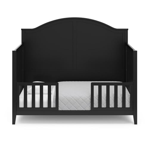 Image of Storkcraft & Graco Toddler Safety Guardrail Kit with Slats (Black) - GREENGUARD Gold Certified, Converts Compatible Storkcraft & Graco Crib to Toddler Bed, Kit Includes 2 Guardrails