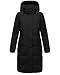 Produktbild MARIKOO Damen Wintermantel Warmer Steppmantel lang aus recyceltem Material mit Abnehmbarer Kapuze Laryaa XVI Black Gr. L