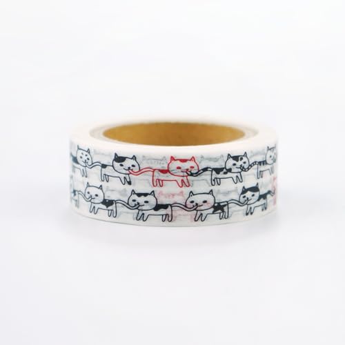Image of Frontia Masking Tape, Cat, Japanese Decorative Tape for DIY Diary Crafts Journaling Scrapbook (3 Packs, Bulk Pack)