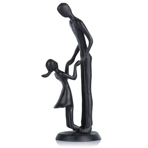 Father Daughter Figurine – Iron Dad and Daughter Gift for Father’s Day, Memorial or Birthday, Sentimental Sculpture Statue from Little Girl, Stepfather or Toddler Daughter, Valentine’s Gifts