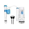 Ulinlo Pouly 2-Inch Dual Flush Valve Replacement Kit For One Piece Toilet: Include 8" Height Flush Valve, 2.2" Threaded Button, 7/8 Fill Valve. Fits Tanks 10"-13" tall, Drain Holes 2.44"- 2.83"