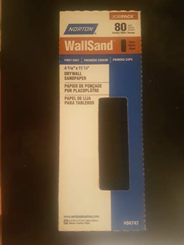 Norton 04747 80D Drywall Sandpaper Sheets 25 Count