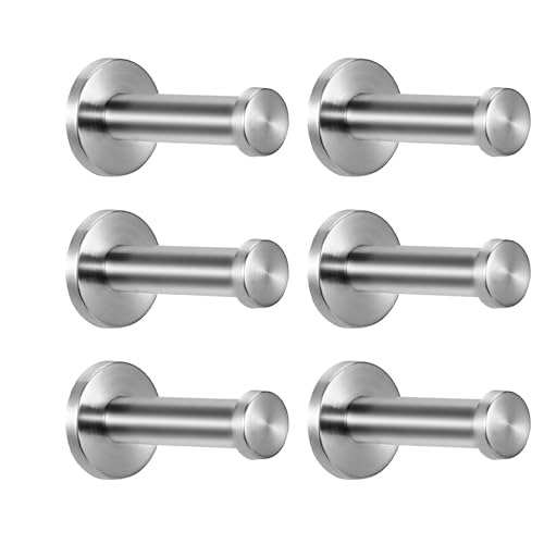 Opiniones de Ganchos para sombreros los preferidos por los clientes. 48 Ganchos de Pared de Acero Inoxidable 6Pcs YOMYM, Ganchos para Toallas de Baño, Ganchos de pared Ropa, con Fijaciones de Tornillo, para sombrero, bolso, Llavero, Plata