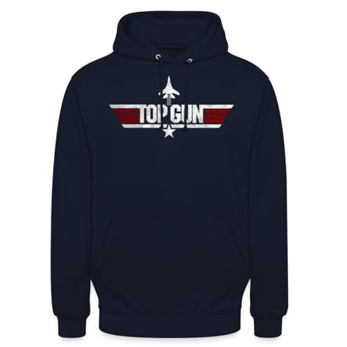 Image of Spreadshirt Top Gun Fighter Logo Unisex Hoodie, XL, navy