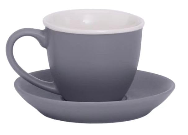 Set 6 tazzine caffè 100 ml con piattino in porcellana new bone China, Classic monday, Forma