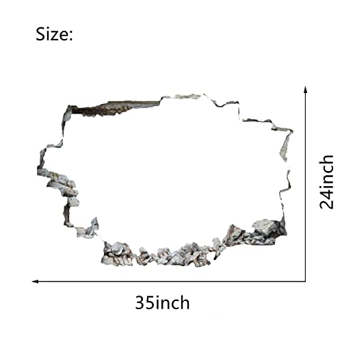 Fire Phoenix 3D Broken Wall Stickers Bird Wall Mural Art Abstract Art Nursery Children's Bedroom Living Room Background Wall Decal Removable Vinyl Home Decoration 35"W X 24"H #TOP4