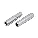 Aexit 50mm Length Hand Operated Tools 1/4-inch Square Drive 7mm 12-Point Impact Socket Silver Tone 2pcs Model:52as72qo644