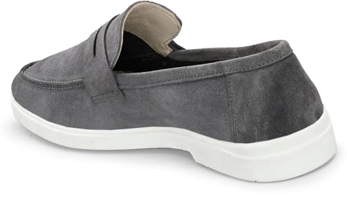 Image of Men Suede Leather Loafers with Bow - Cushioned Comfort, Durable Sole & Everyday Luxury