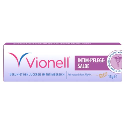 Vionell Natürliche Intimcreme für Frauen, Feuchtigkeitscreme Intim und beruhigend bei Intimpflege, Schützt und beugt Juckreiz und Brennen vor, 15 g