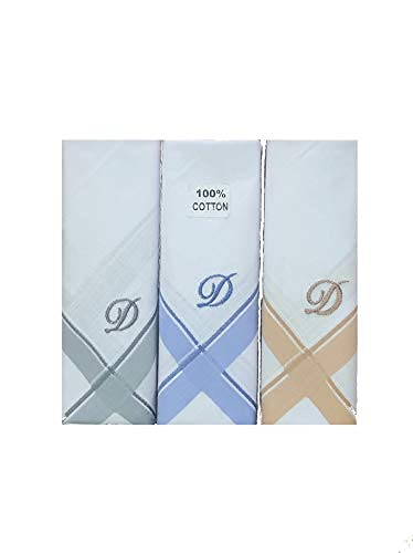 Image of GOLU MOLU Cotton White Formal Handkerchief Pack Of 6 | Office Travel Daily Use | Custom Initial Design | Free Size | Cotton Fabric | Customised N95 Mask Included