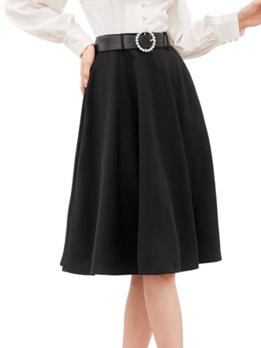 Women's Flowy Trendy Skirt Solid Color High Waist Dress