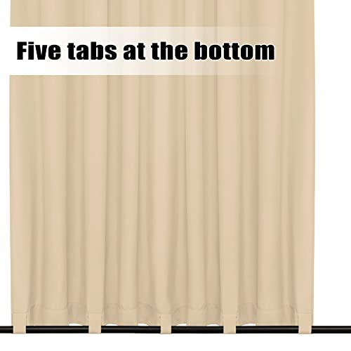 Easy-Going Outdoor Curtains Waterproof Windproof Weatherproof Curtain for Patio, Cabana, Porch, Pergola and Gazebo, Grommet Top and Tab Bottom Drape, 1panel, 110x120 inch, Beige