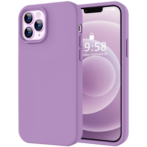 Image of LOVE 3000 Compatible with iPhone 12 Pro Max Case | Thickening Liquid Silicone | Anti-Scratch Microfiber Lining | Full-Body Duty Heavy Protection Case for iPhone 12 Pro Max Women Girls, Lavender Purple