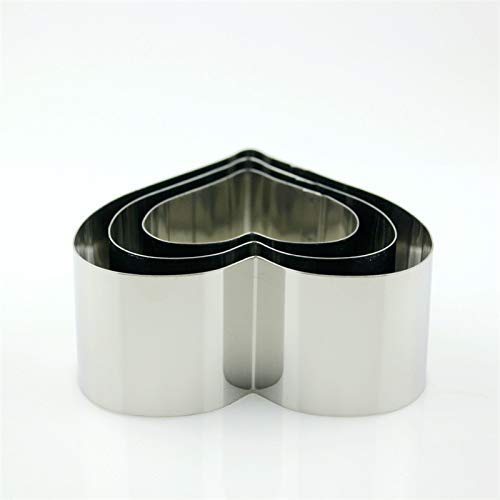 Heart Cookie Cutter Set - 3 Piece Biscuit Cutter, Pastry Donut Doughnut Cutter Set/Heart Shape Cookie Cutters Baking/Metal Heart Cake Molds Valentine's Day