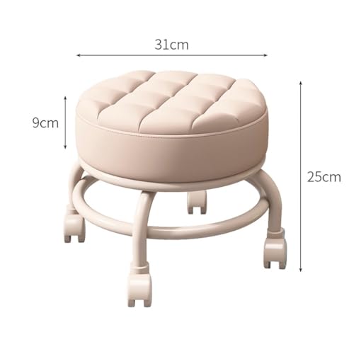 Tabouret à roulettes robuste et pivotant en cuir PU résistant