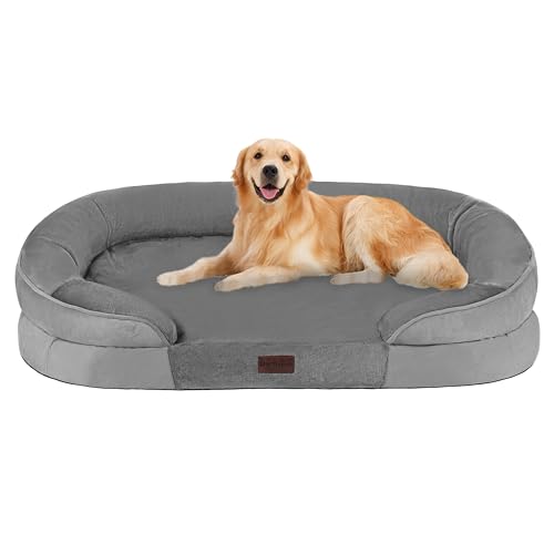 Dwanton Orthopedic Waterproof Large Dog Bed Sofa, Gel Memory Foam, 42"