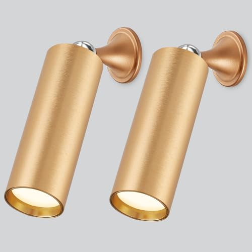 Hillsboro Battery Wall Sconces Set of Two, 3 Colors Dimmable Rechargeable, Peel and Stick Sconce (Rose Gold)