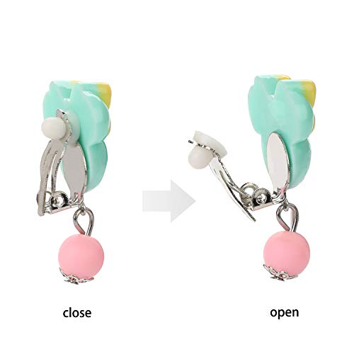 Hifot 14 Pairs Clip On Earrings Girls, No Pierced Design Earrings Dress Up Pretend Princess Play Jewelry Accessories For Kids #TOP1