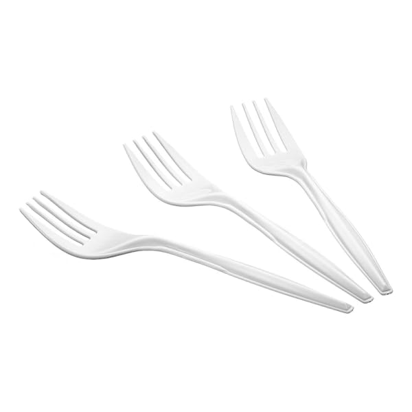 Pack 100 Tenedores Rutilizables - Envio 24 h - Reutilizable - Alta Resistencia, Cubiertos Reusable para Cumpleaños, Picnics, Fiestas, Buffets, Bodas, Catering, Barbacoas. (100, Tenedor)