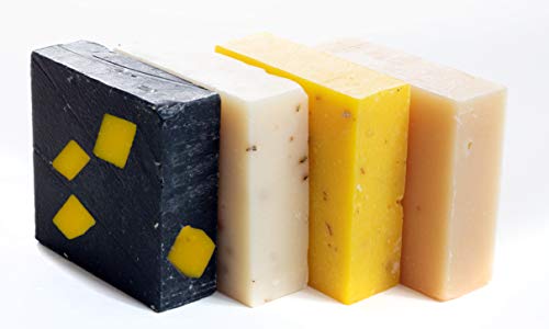 360 Feel Men's Soap Bar Handmade -Masculine Fragrance-, Patchouli, Pine Tar With Charcoal Beeswax,Citrus - Gift Pack- Natural Men Soap- Gift For Him Bay Rum, 4 Count (Pack Of 1) #TOP5