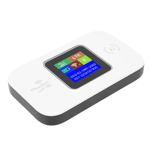 Image of CHICIRIS 4G WiFi Hotspot, 300Mbps Dual SIM Card Slot Portable Travel Router with Color LED Display, 12H Battery Life for Smartphones Tablets Laptops (White)