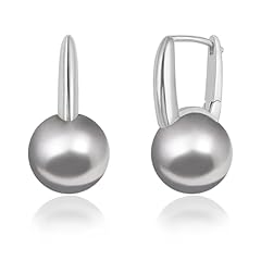 Platinum Plated Grey Round Pearl