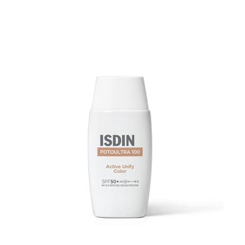 ISDIN FotoUltra100 Active Unify Color SPF 50+ (50ml) | Crema Solare Viso Colorata con Triplice Azione Depigmentante | Schiarisce e Uniforma l'Incarnato | Uso Quotidiano