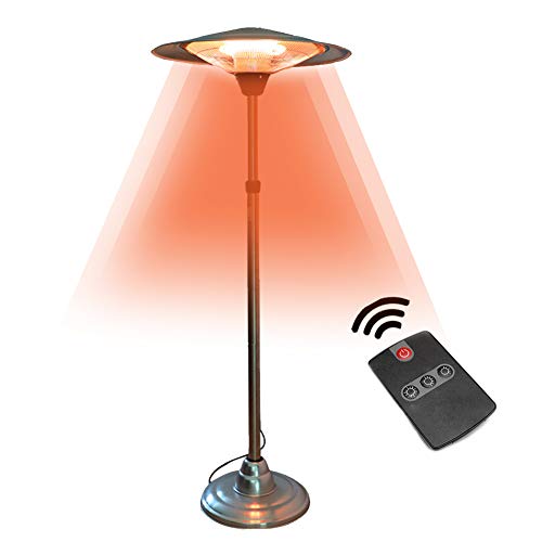 Heizpilz Terrassenheizer Infrarotstrahler, Heizstrahler Halogenheizrohr, Terrassenstrahler, (3000 Watt, 3 Heizstufen, Teleskoprohr verstellbar