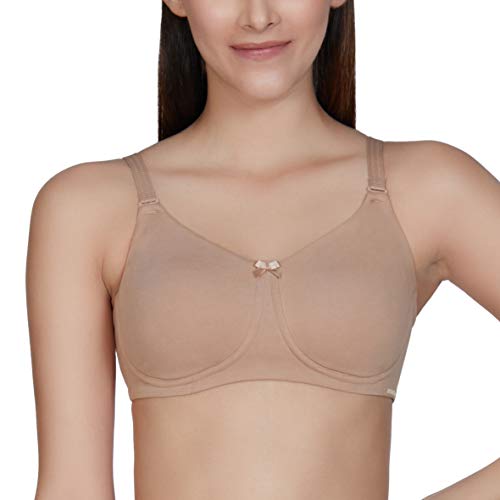 Image of Amante Women's Essential Comfort Non-Padded Non-Wired Full Coverage T-Shirt Bra | Seamless Cotton Blend | Moisture-Wicking Fabric | All-Day Support Bra