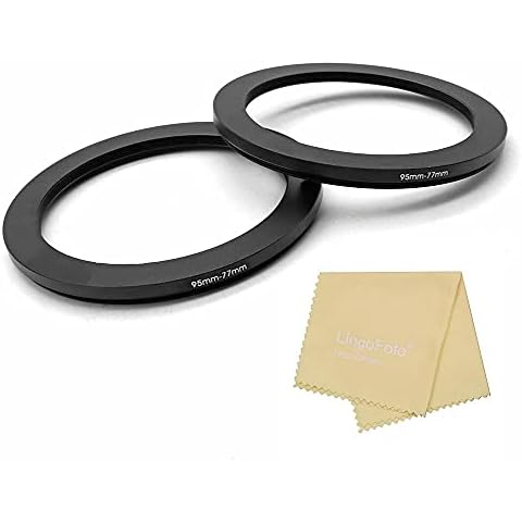 95 to 77mm Metal Step Rings, 95mm to 77mm Step Down Ring Filter Ring Adapter for 95mm Camera Lens & 77mm UV CPL ND Filters Hoods Caps LingoFoto Cover