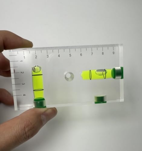 Lawnoval Niveau à bulle de poche en acrylique transparent avec base magnétique, double échelle 90°/180° pour installation de cadres photo de véhicules de...