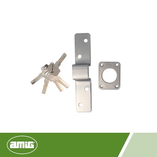 Amig, Door Security Bolt Surface Mounted Lock with Round Cylinder Inside and Outside Mod. 4, Key Lock, 88 x 153 mm - Image 3