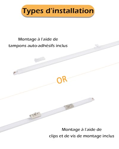 Cefrank Éclairage LED sous les armoires, 6 pièces, 30 cm, rampes lumineuses connectables sans soudure pour armoire, cuisine, étagère, établi, éclairage d'armoire, 1200 lumens, blanc 6000 K – vue 9