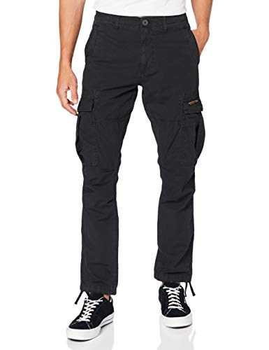Superdry Core Parachute Cargo Pantalones, Negro (Washed Black AFB), 50 (Talla del Fabricante: 31/32) para Hombre