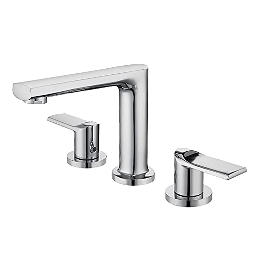 Mitigeur lavabo 3 trous en laiton massif au design haut de gamme gris et noir mat