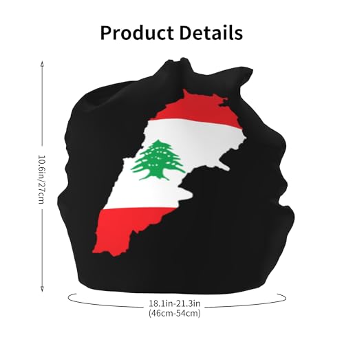 Lebanese Flag map Children Hip Hop Knitted Hat Kids Elastic Leisure Knit Cap Warm Sleep Beanies Black2