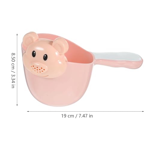 Image of Kisangel Baby Shampoo Rinse Cup Baby Bath Rinser for Hair Washing Thickened Pp Material Round Handle Cartoon Bear Flower Sprinkle Head Large Capacity Bathroom Wash Cup for Infants
