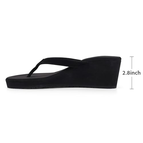 UBXRIN Women's Wedge Flip Flops Comfortable Platform Thong Sandals,Beach Pool Casual Summer Slip-On Shoes3